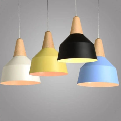 Lampara Colgante De Techo Metal Y Madera Diseño Nordico