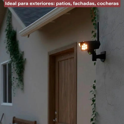 Camara de seguridad foco LED aplique pared simulador sensor negro