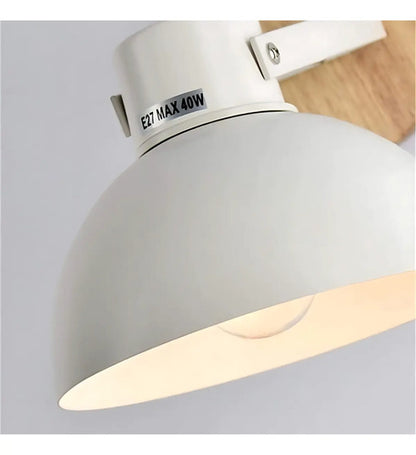 Lampara Aplique De Pared Nordico Metal Y Madera Moderno