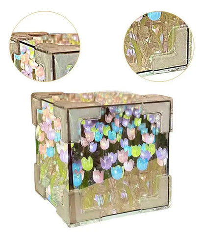 Lámpara De Espejo Cubico Con Forma De Tulipan Blanco