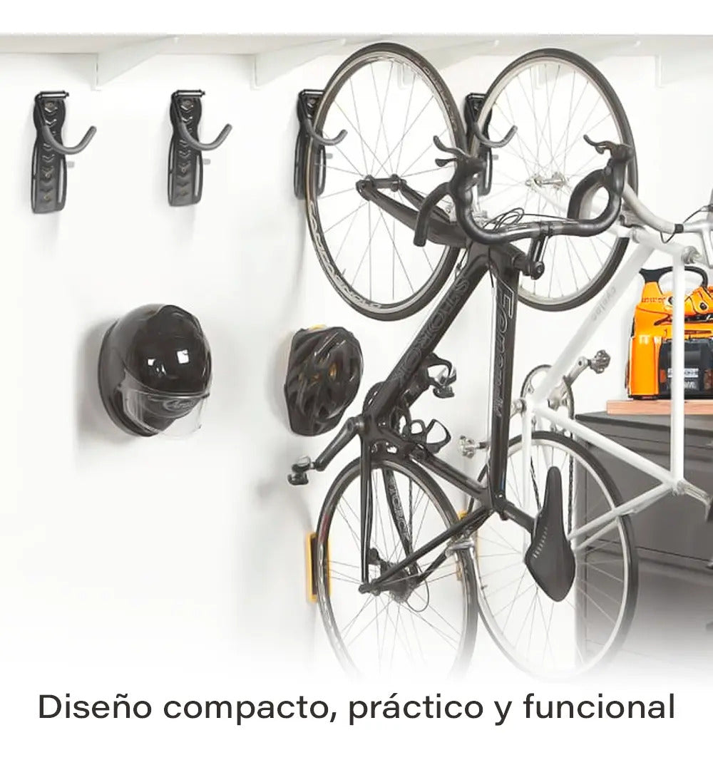 Pack x2 soporte bicicleta colgar enganchar bici en la pared negro