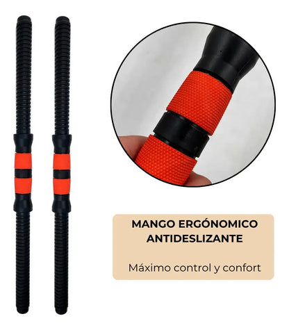 Set mancuerna Bosco ajustable + barra 20 kg total