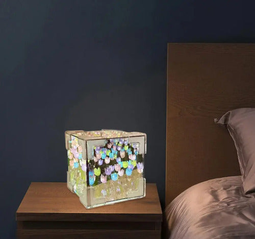 Lámpara De Espejo Cubico Con Forma De Tulipan Blanco