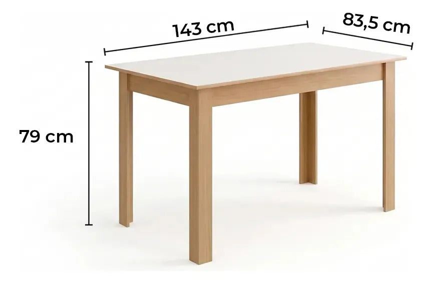 Juego de comedor Sara 6 sillas tapizadas mesa de living marrón claro