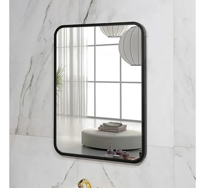Espejo Rectangular De 60 X 80cm Con Diseño Minimalista Negro Negro