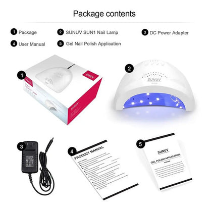 Lampara Uv Led Secador Uñas Profesional En Gel Premium 48w