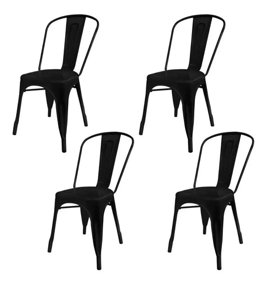 Silla Tolix metal comedor living colores exterior pack x4