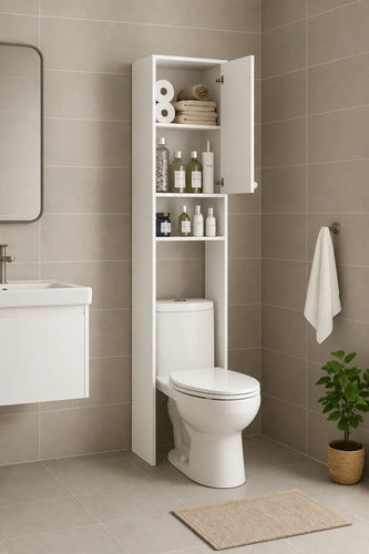 Mueble Para Baño Sobre Inodoro Con 2 Puertas Y 2 Estantes Blanco