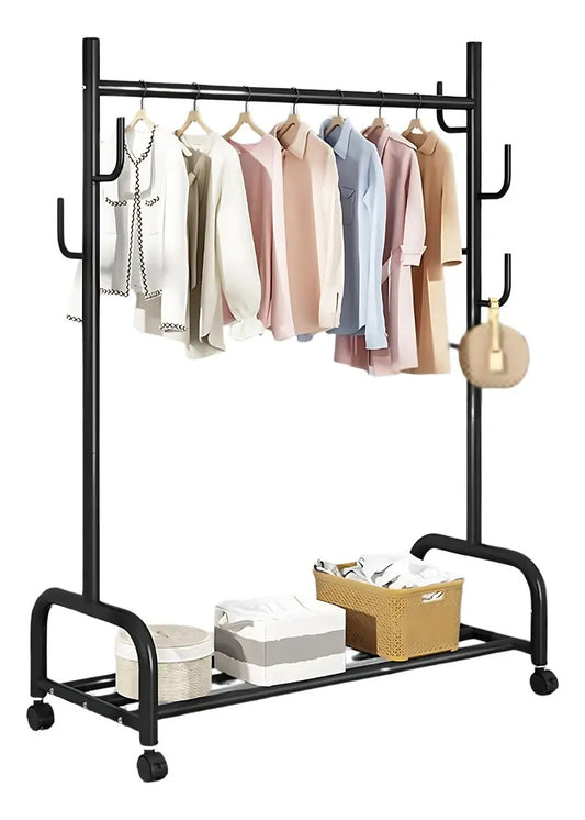 Perchero de pie Mundo Shop 7 ganchos metal moderno negro