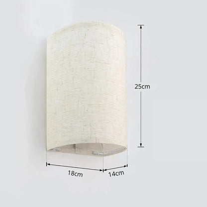 Aplique pantalla de pared tela rustico nórdico iluminación blanco