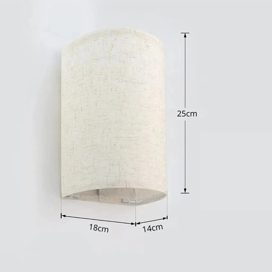 Aplique pantalla de pared tela rustico nórdico iluminación blanco