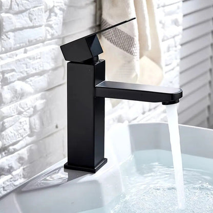 Canilla Hommy 18cm monocomando mezcladora para baño metal negro