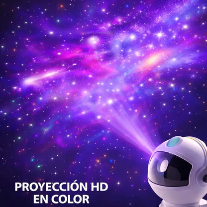 Lampara astronauta proyector de noche galaxia colores