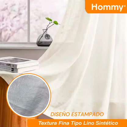 Juego De Cortinas Blancas Poliéster Estampada 106cm X 160cm Blanco