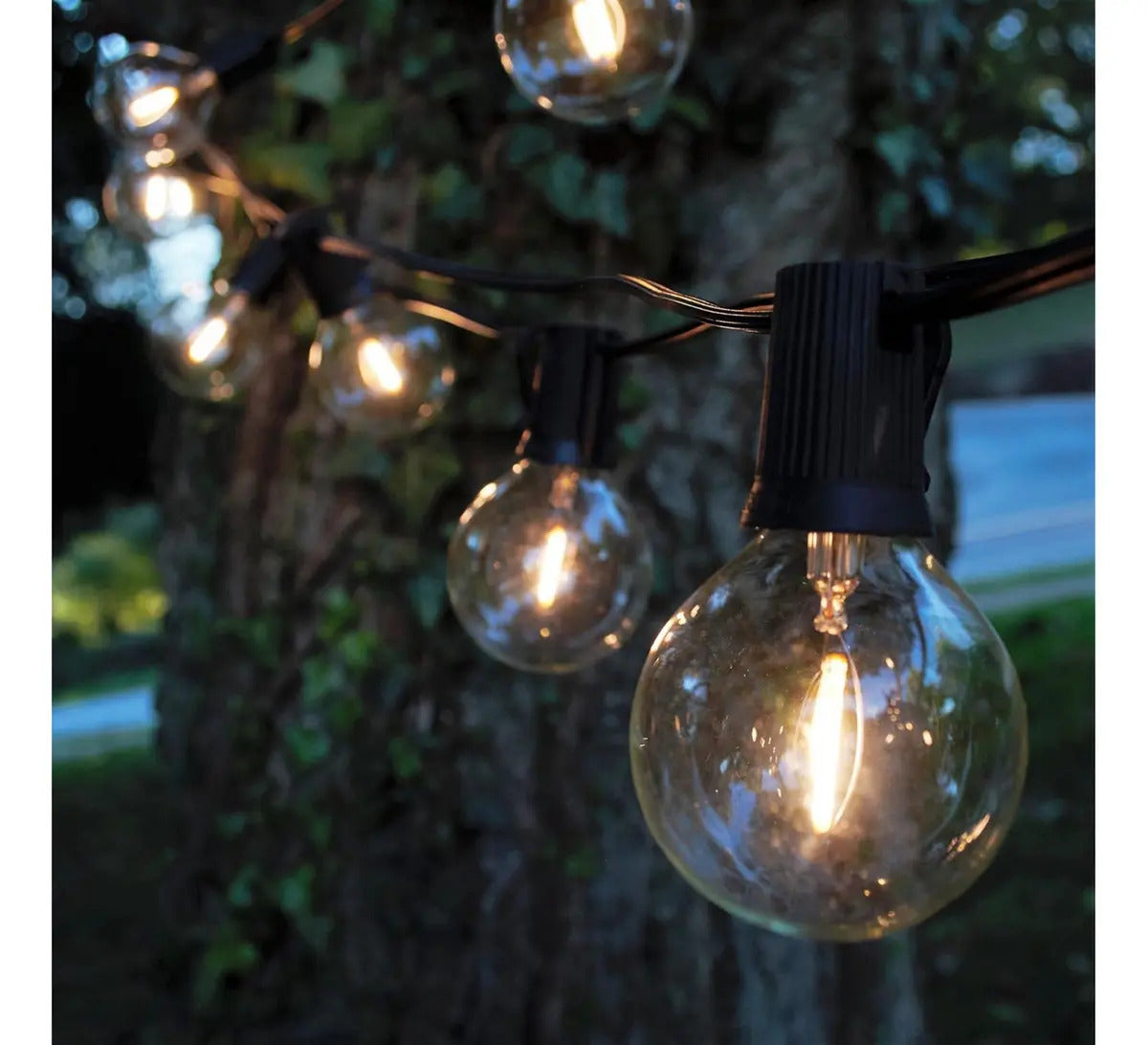 Guirnalda luces LED cálidas 5m 10 bombillas amarillas patio jardín amarillo