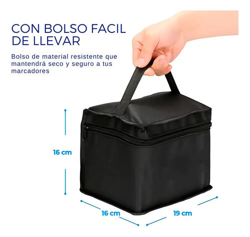 Set 80 Marcadores De Alcohol Plumón Doble Punta Permanentes
