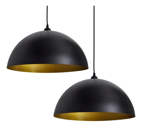 Lampara Colgante De Techo Vintage Tipo Domo Provo Led Negro