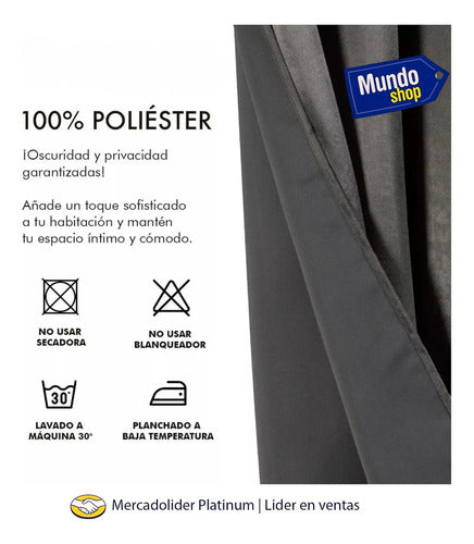 Cortinas Blackout 2 Paños 220cm X 140cm Satinado Calidad
