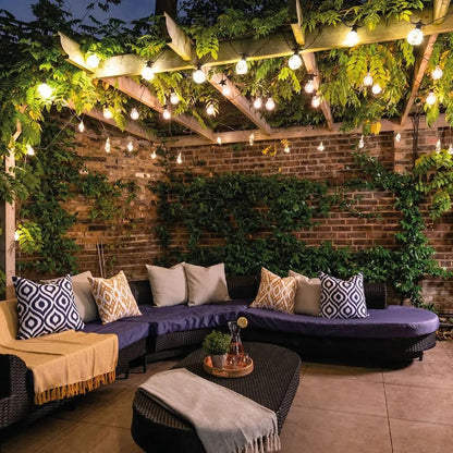 Pack x2 guia guirnalda 25 luces + 2 jardin blanco
