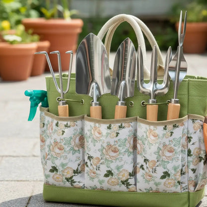 Kit herramientas de jardinería huerta 9 piezas + bolso