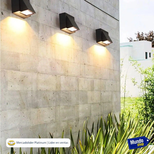 Aplique Exterior Jardin Con Led Integrado 3w Luz Metal Negro