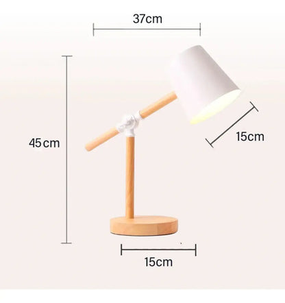 Pack X2 Lampara Portátil Articulada Madera Y Metal Pantalla Blanco