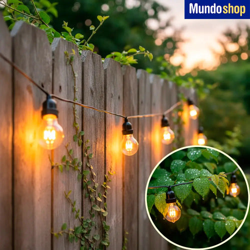 Guirnalda Guia De Luces Patio Jardín Luz Calidad Led Amarillo