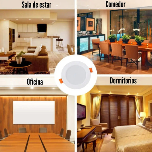 Plafón Led Circular Embutir Iluminación 7w Empotrar Pro Blanco