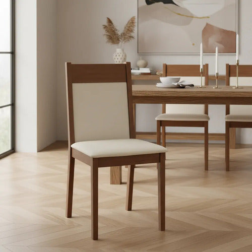 Pack X 6 Sillas Jaine Comedor Kit Rustico Tapizado Living Perla Marrón Oscuro