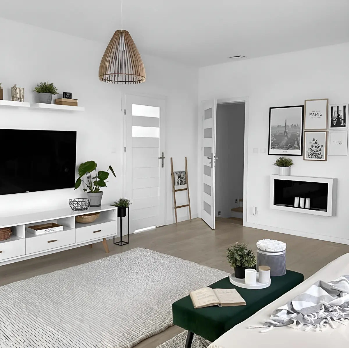 Lampara colgante de techo nordica madera 30cm marrón