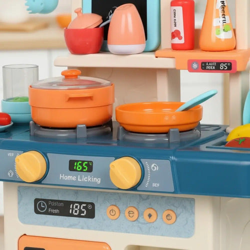 Cocina De Juguete 2 En 1 Sonido Y Accesorios Didáctica 36pza Verde Claro