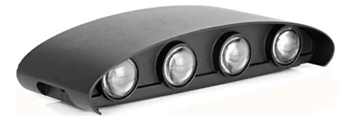 Aplique Bidireccional Exterior Jardín Led Integrado 8x2w Negro