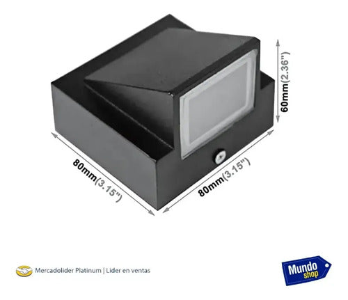 Pack X2 Aplique Exterior Con Led Integrado 3w Luz Metal Negro