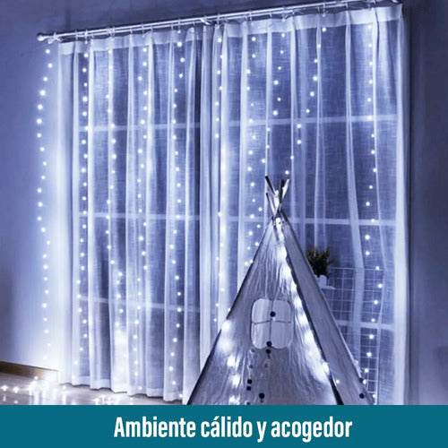Cortina Led 300tira 2x2 Metros Navidad Bodas Luces Fría