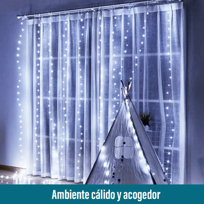 Cortina Led 300tira 2x2 Metros Navidad Bodas Luces Fría