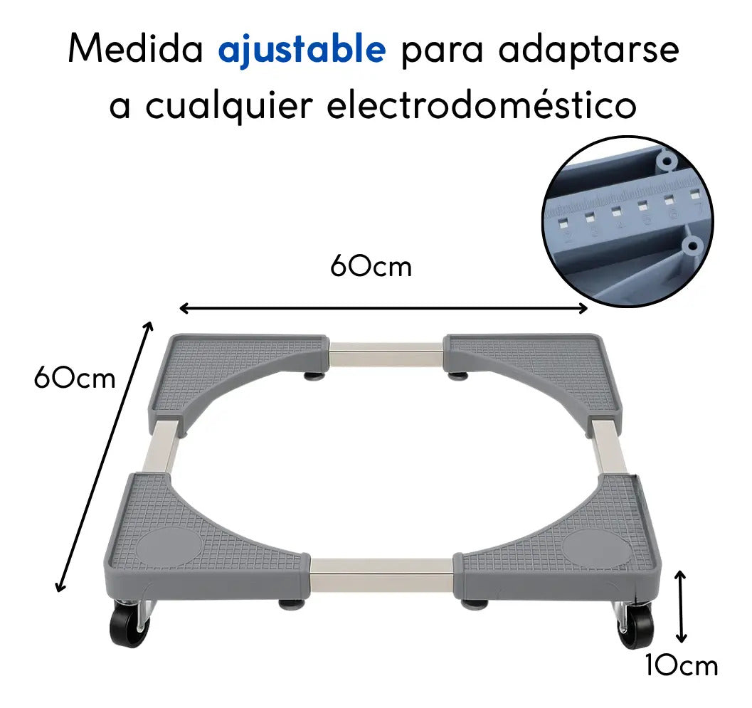 Base móvil ajustable con rueda para electrodomésticos