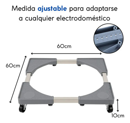 Base móvil ajustable con rueda para electrodomésticos