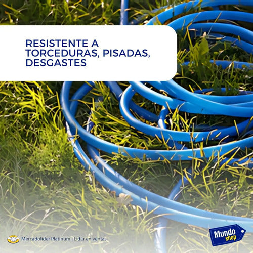 Manguera De Jardin Para Riego 20 Metros C/acoples Y Soporte Azul