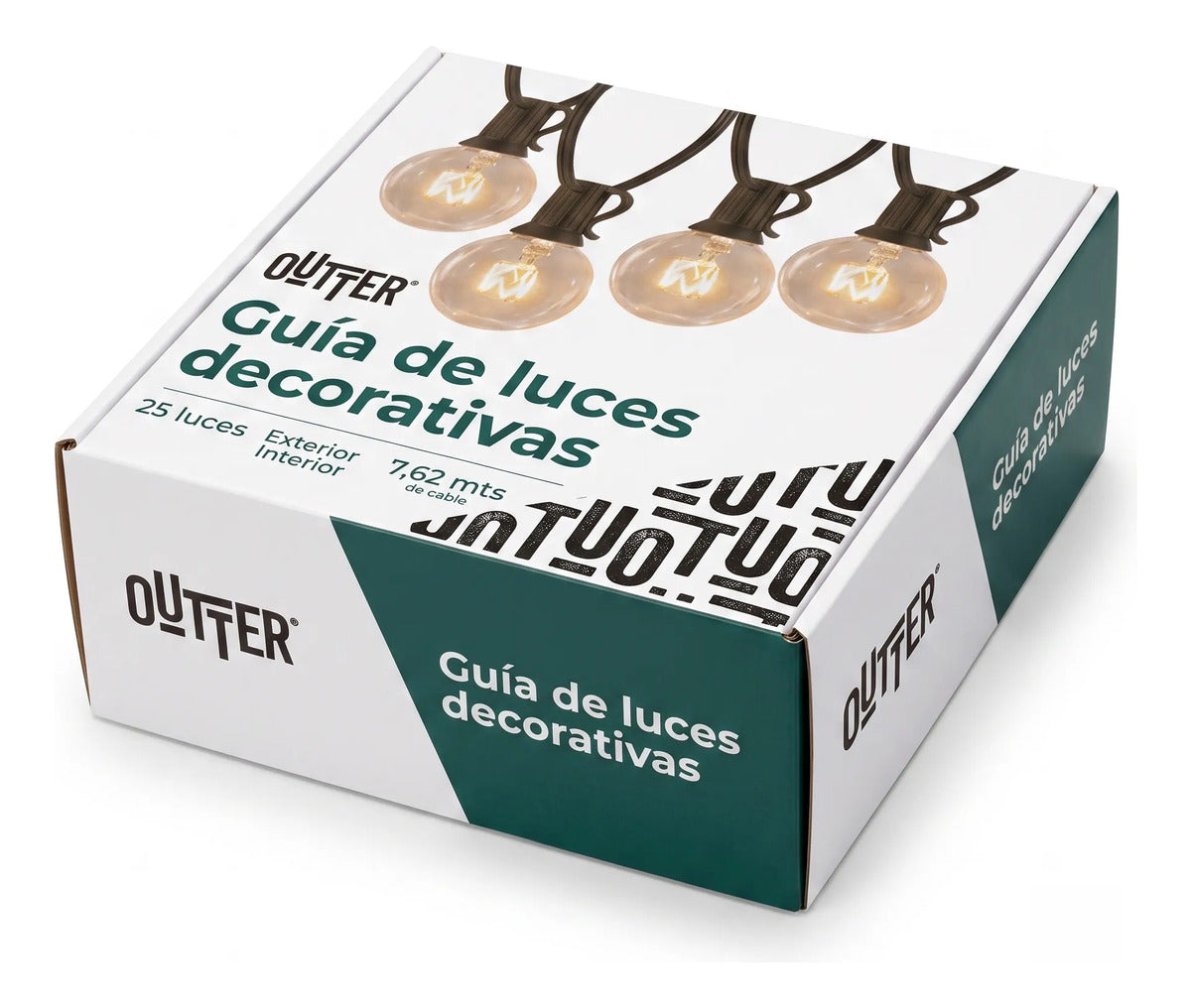 Guirnaldas guia de 25 luces vintage exterior + 2 repuestos