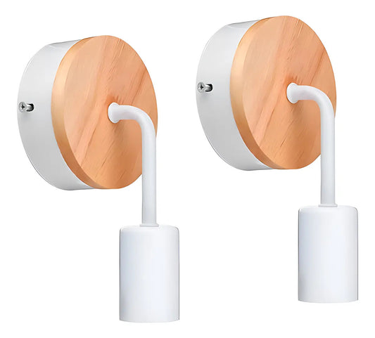 Pack x2 aplique lampara nordica de metal para pared Nairobi blanco
