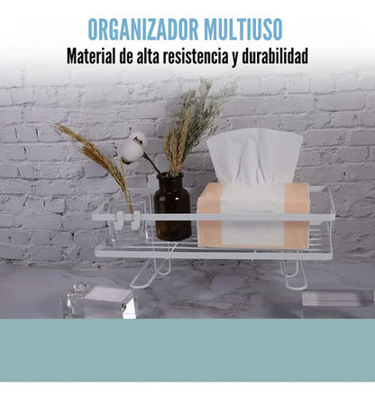 Organizador Adhesivo Metal Cocina Baño Con Ganchos