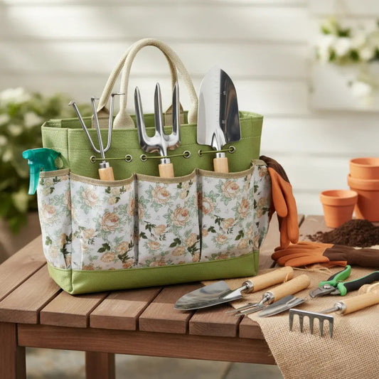 Kit herramientas de jardinería huerta 9 piezas + bolso