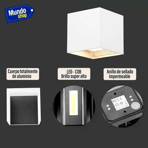 Aplique Bidireccional Pared Exterior Led Jardin Calidad
