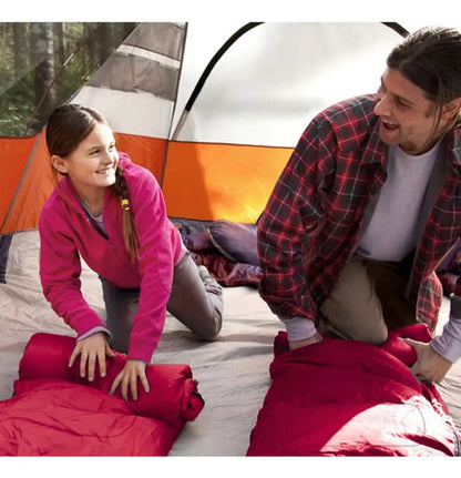 Saco De Dormir Outter Rectangular 180x75 Cm Con Capucha Color Rojo Ubicación Del Cierre Derecho