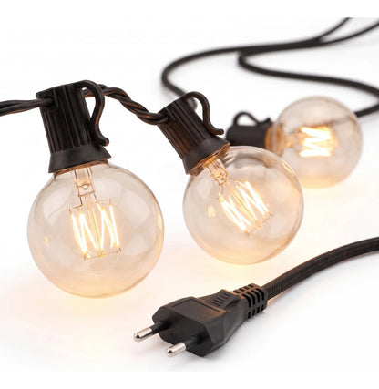 Guirnaldas guia de 25 luces vintage exterior + 2 repuestos