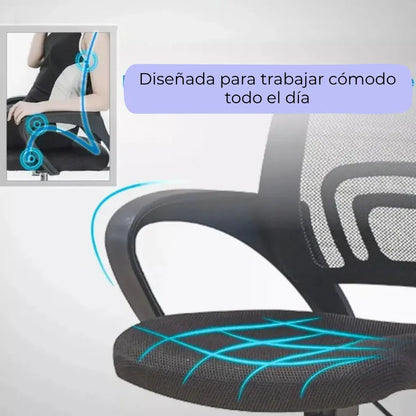 Silla giratoria de escritorio oficina regulable ergonómica negro