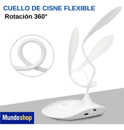 Lampara Portatil Led Recargable Estructura Blanco Pantalla Blanco