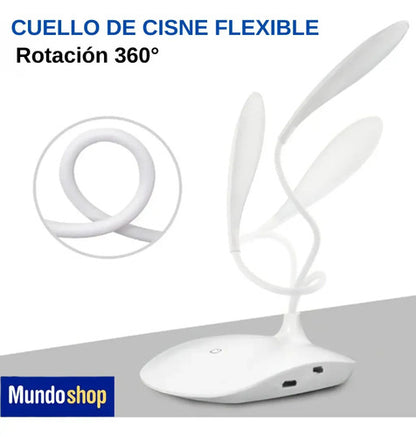 Lampara Portatil Led Recargable Estructura Blanco Pantalla Blanco
