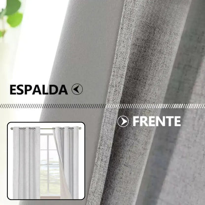 Cortina 2 paños 140 x220 cm textura lino blackout