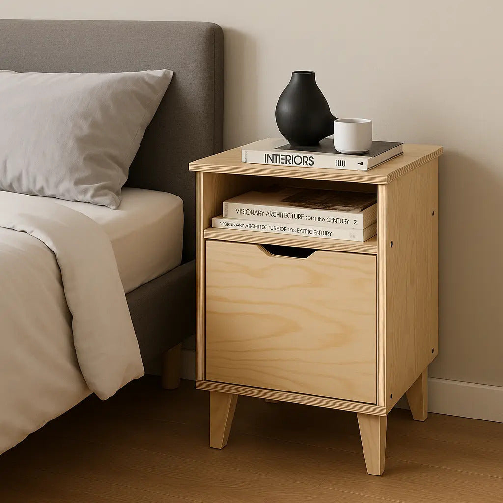 Mesas de luz 18mm madera nordica dormitorio moderna